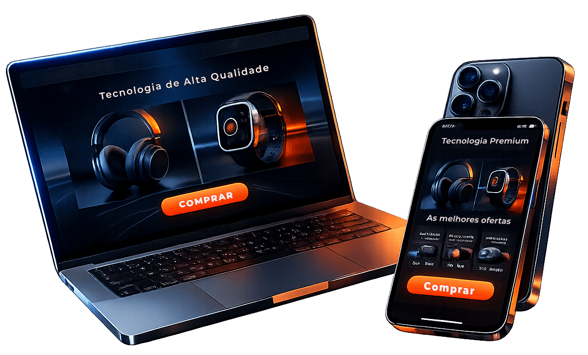 Mockup de Loja Virtual moderna e responsiva desenvolvida pela Tupitec