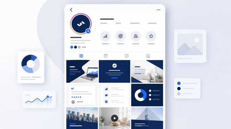 Perfil de Instagram bem estruturado com identidade visual e conteúdo estratégico
