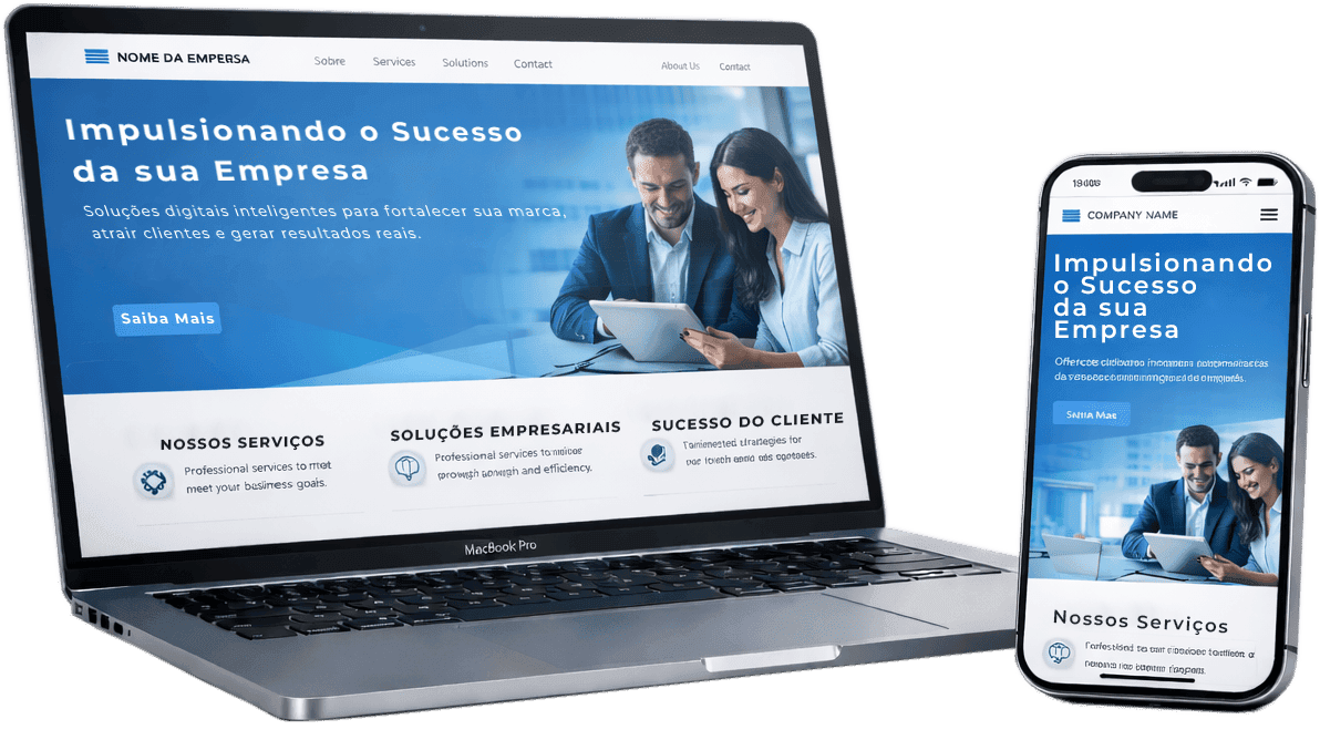 Mockup de Site Institucional Profissional desenvolvido pela Tupitec